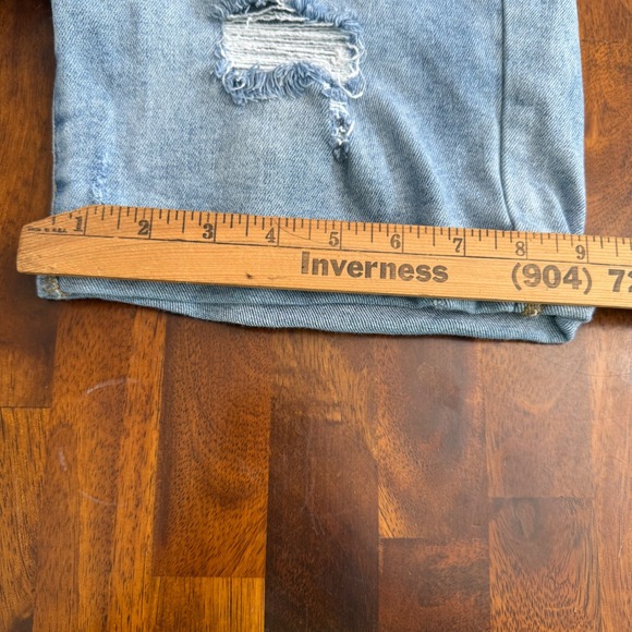 BLUE SAVVY Womens Distressed Denim Shorts Light Wash Size 18 Rolled Cuffs - Picture 9 of 12